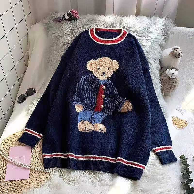 Woman Oversized Cartoon Pullover