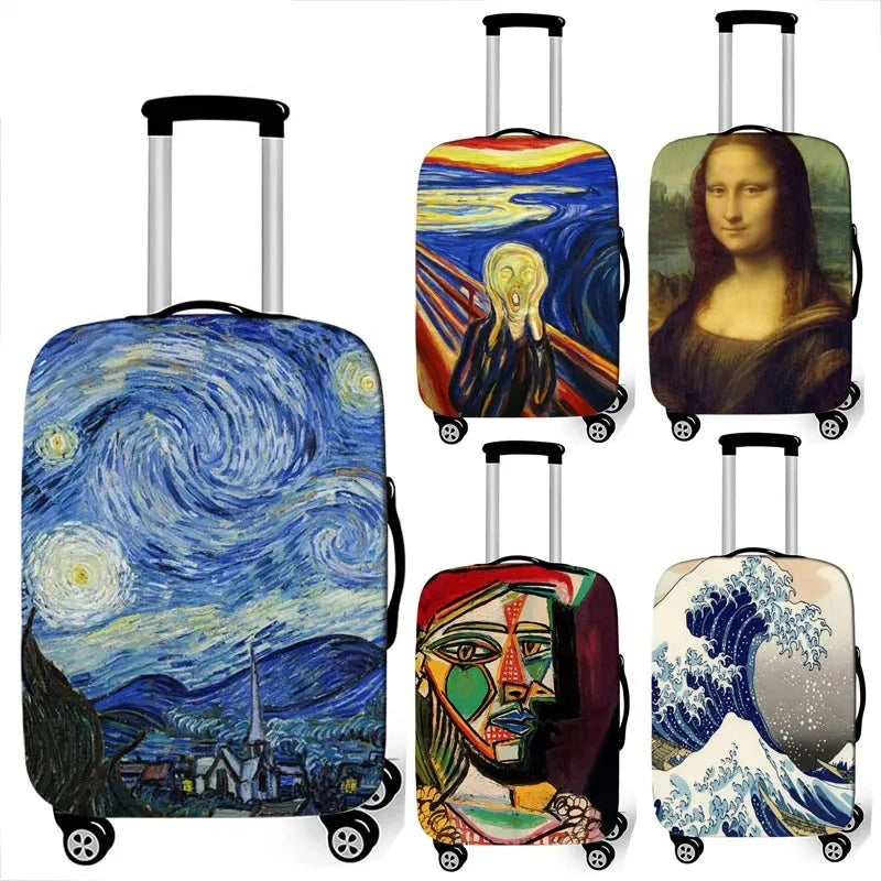 Elastic Suitcase Cover With Van Gogh Art Painting