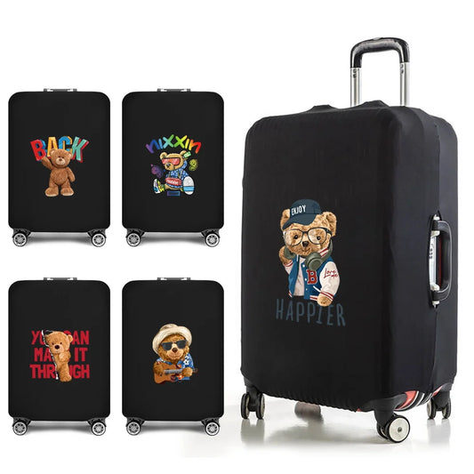 Protective Traveling Luggage Cover With Bear Print