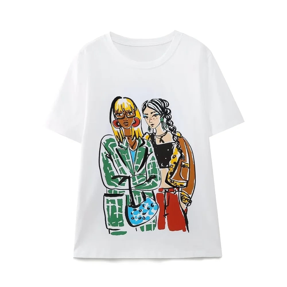 Woman Colourful Printed T-Shirt