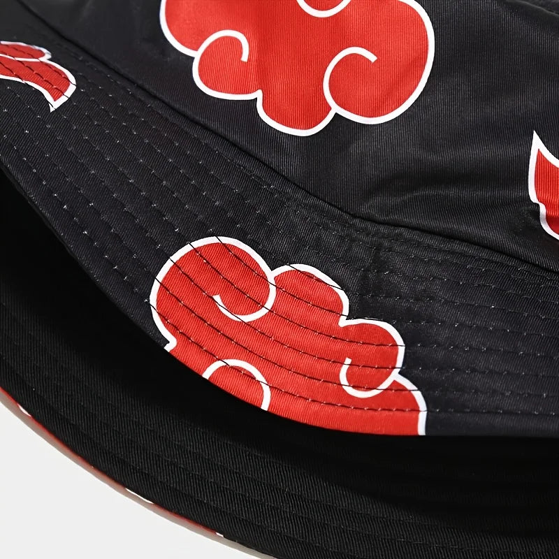 Unisex Red Cloud Anime Bucket Hat