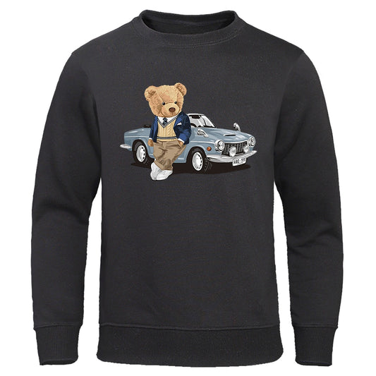 Man Teddy Bear Printed Sweatshirt