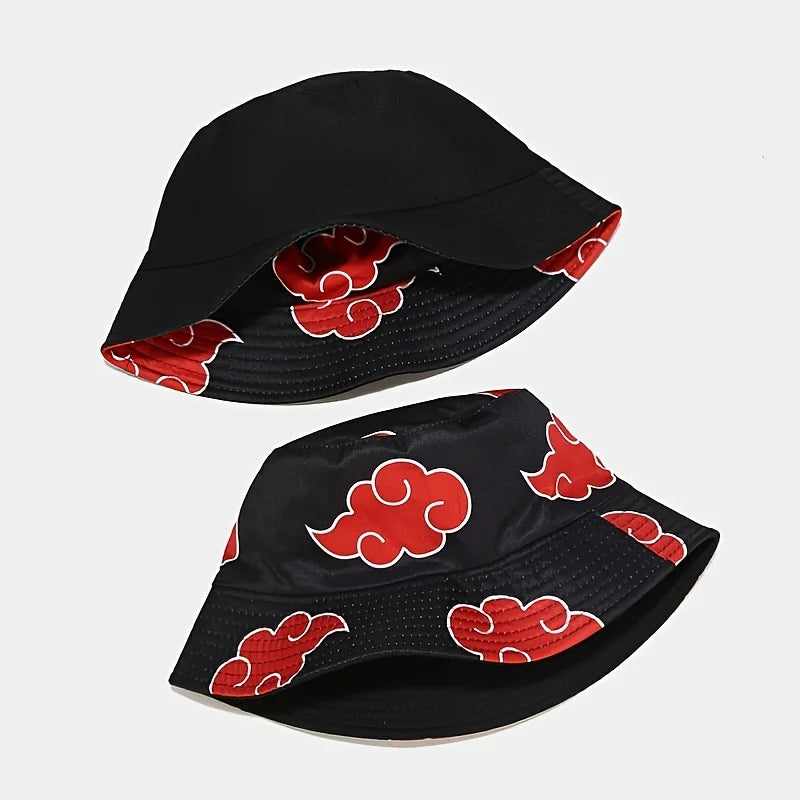 Unisex Red Cloud Anime Bucket Hat