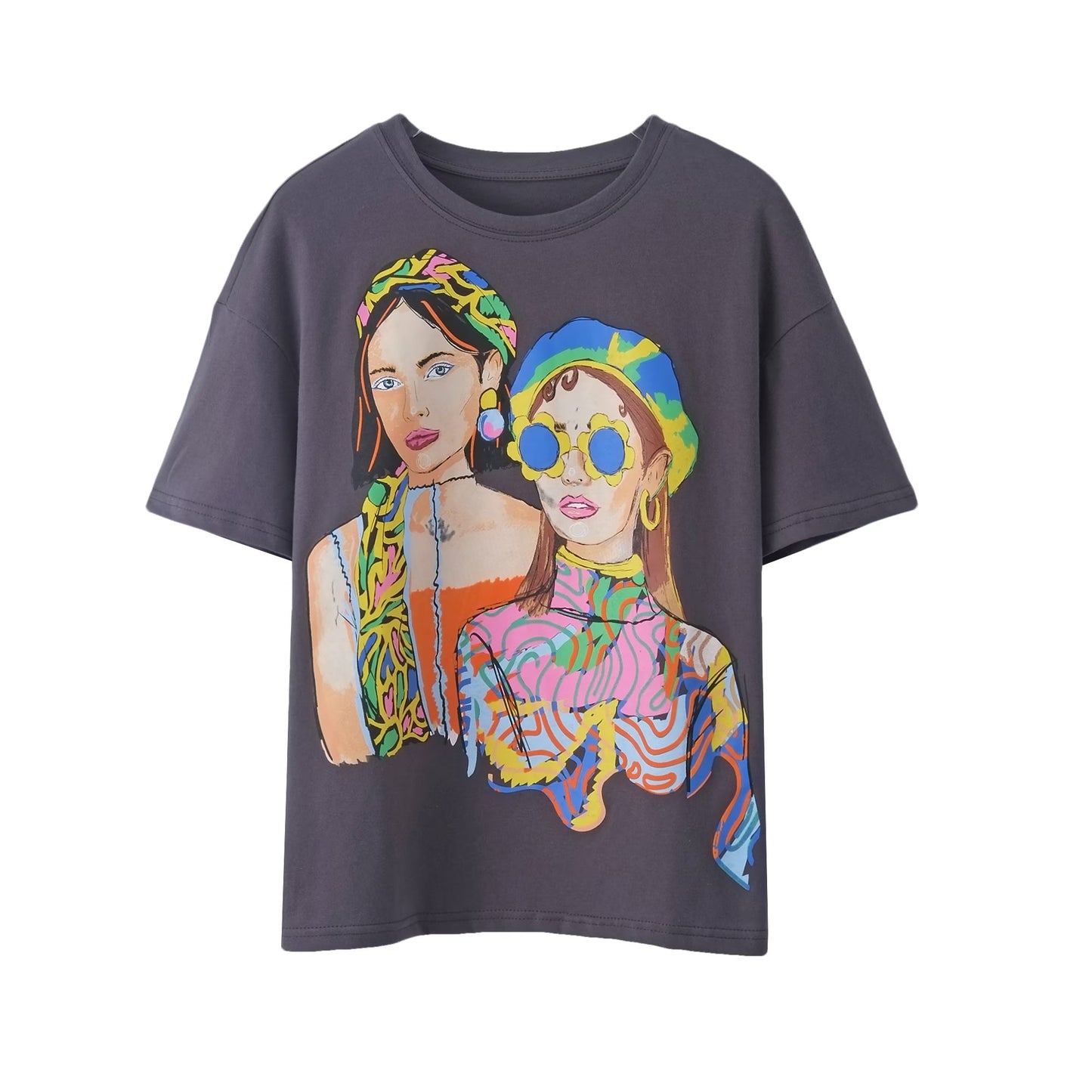 Woman Colourful Printed T-Shirt