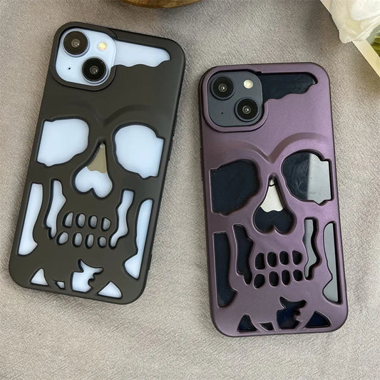 Metallic Case For iPhone With Skull