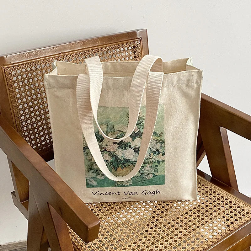 Zipper Canvas Tote Bag