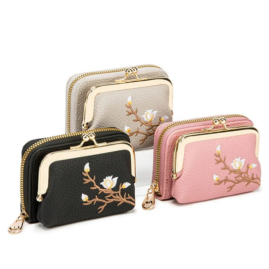 Woman Portable Floral Wallet