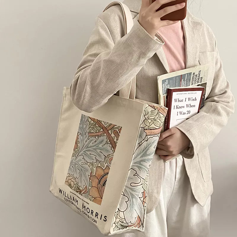 Zipper Canvas Tote Bag